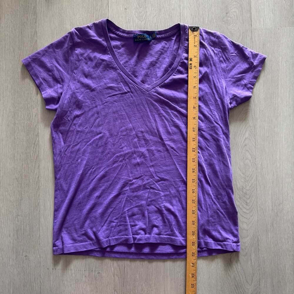 Polo Ralph Lauren Purple V-Neck T-Shirt Size Large - Picture 5 of 5